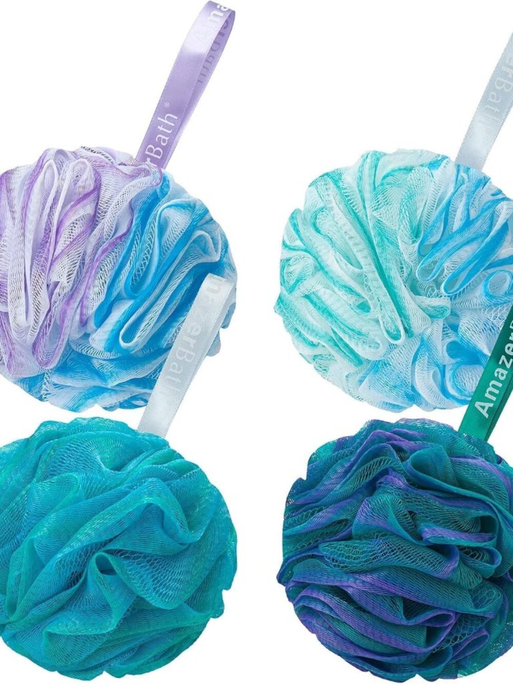 Loofah Sponge 60g/Piece, Exfoliating Bath Sponge Body Scrubber - Loofa Set of 4